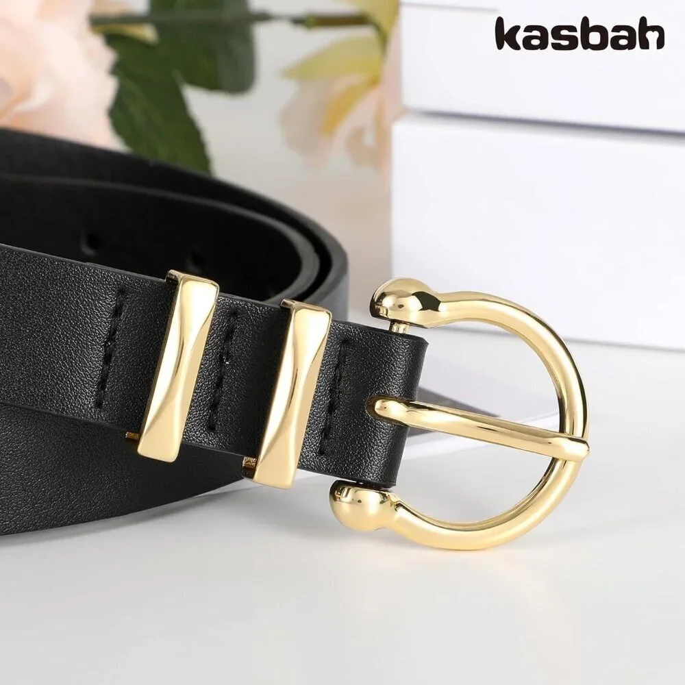 3 Pack Womens Leather Belts Casual Work Dress Jeans Buckle Gift Set
